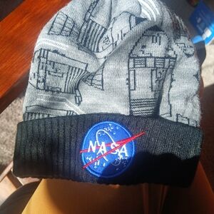 Kids NASA Beanie - Gray and Black